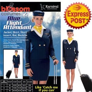 Blue flight attendant costume